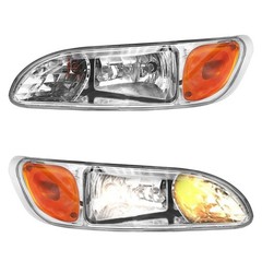 Headlight Assembly Fit Peterbilt 337 386 387 325 330 335 Chrome ABS Truck Lights