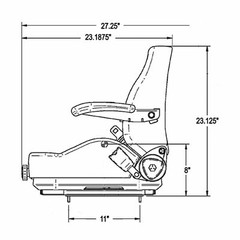 Trac Seats Yellow ProRide Suspension Seat for John Deere Mower Part # AUC11927
