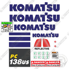 Fits Komatsu PC138US-11 Decal Kit Midi Excavator – 7 YEAR OUTDOOR 3M VINYL!