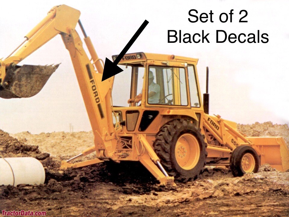 FORD Loader Backhoe 40” Decals Stickers Tractor Decal Set Of 2 Matte Black 555
