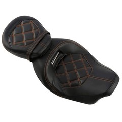 Detachable Two Up Motorcycle Seat Touring Road King Special FLHRXS Black Orange
