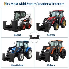3/8″ Thick Skid Steer Mount Plate W/ 2″ Trailer Hitch Receiver Attachment