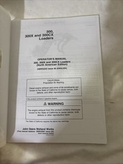 John Deere 300 300X 300CX Loader Operators Manual English OMW52222 Issue A6