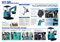 AGT H15R Mini Excavator Digger 13.5HP Gas RATO Engine Pilot Control System 1 Ton