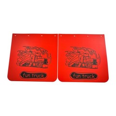 2PCS 24″x24″ Red HD Polymer Mud Flaps Semi Truck Tractor Trailer 1/8″ Thick