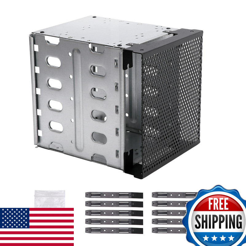Rivonthex Hard Drive Rack 5.25 To 5X 3.5 Drive Tray Fan Space Detachable