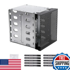 Rivonthex Hard Drive Rack 5.25 To 5X 3.5 Drive Tray Fan Space Detachable