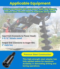Auger Adapter Conversion 2-9/16 inch female Round to 2 inches Male Round