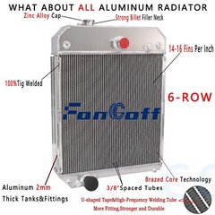 6 Rows Aluminum Radiator Fits Perkins 1006-6T 2485B283 US SHIPPING