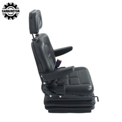 Suspension Tractor & Forklift Seat Armrest Safety Belt Black Adjustable Backrest