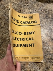 International Harvester TC-46A Parts Catalog Delco-Remy Electrical Equipment