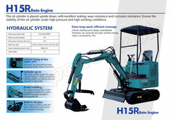 AGT H15R Mini Excavator Digger 13.5HP Gas RATO Engine Pilot Control System 1 Ton