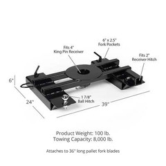 Titan Attachments 3-In-1 Forklift Mounted Hitch, 8000 LB Tow Capacity