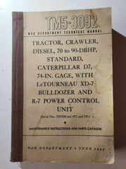 TM5 3092 War Department Technical Manual Diesel Tractor Caterpillar Bulldozer