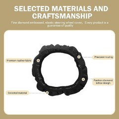 Anti-Slip Breathable Steering Wheel Cover, 15 Inch Universal Fit Color: Black
