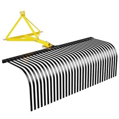3 Point 60” Rotating Landscape Rock Rake for Category 1 Tractor Attachment Back