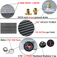 4-Row Aluminum Radiator For Massey Ferguson 165 175 180 3165 506244M91 194701M91
