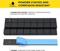 Black Adhesive Stick-On Wheel Weights, Low Profile, Easy Peel, 0.25oz (1/4oz) Ea