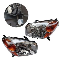 Pair Headlights for 04-05 RAV4 Orange Lens Black Housing 8110542280 8110642280