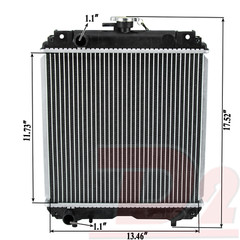 Aluminum Core Radiator For Kubota Compact Tractor Overall Size 17 1/2″ x 14 5/8“