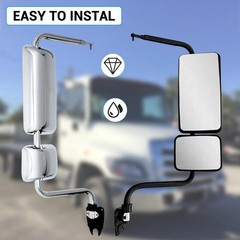 Chrome Door Mirror fit for 2011+ Hino 238 258 268 338 Semi Trucks Left Driver Si