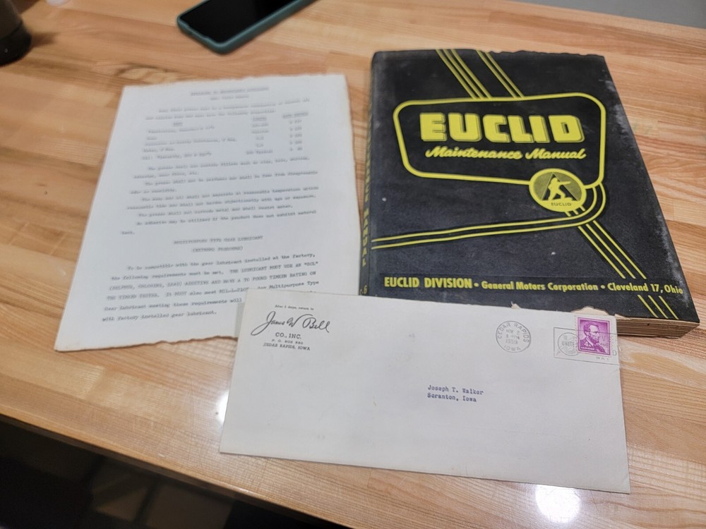 1959 Euclid Maintenance Manual General Motors Series C-6 Crawler Free Shipping