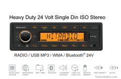 HD ISO 24V 1DIN Stereo Radio Tractor Excavator Digger Truck Bus Import Bluetooth