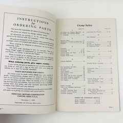 Hercules Diesel Engine Parts List Book DWX Series C D LD Vintage 1949