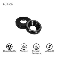 MECCANIXITY M3 Cone Cup Countersunk Washers,Hole Dia 3.1mm/0.12 Aluminum Gaskets