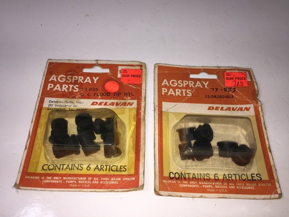 NEW NOS Delavan Ag Spray Parts 73-853 and 73-935 Flood Tip NYL