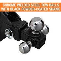 Buyers Products 1802225 Adjustable Tri-Ball Hitch Solid Shank – Chrome Bal