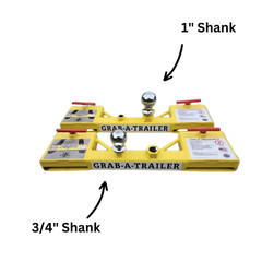 GRAB-A-TRAILER Forklift Hitch Attachment Dual Pallet Fork 3/4” OR 1” Shank