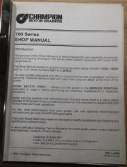 CHAMPION 710 716 726 736 760 780 SERVICE SHOP REPAIR MANUAL WITH CUMMINS BOOK