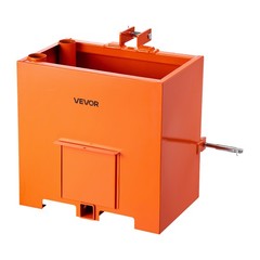 VEVOR Ballast Box 3 Point Category 1 Tractor Quick Tach Hitch 5ft³ 800lbs Orange