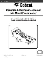 BOBCAT 72″ 90″ MM66 MM54 MOWER SERVICE REPAIR MANUAL 6902088 6986907 6904729