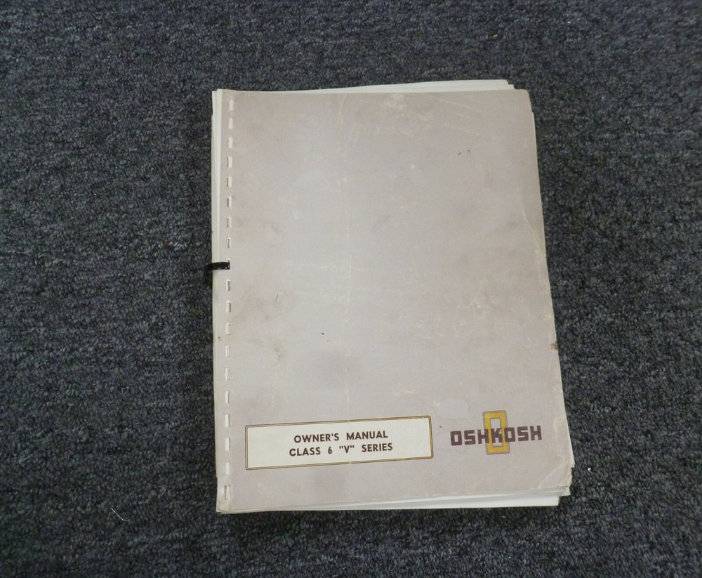 1979-1980 Oshkosh V713R Motorhome RV Parts Catalog Operator & Service Manual