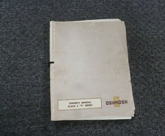 1979-1980 Oshkosh V713R Motorhome RV Parts Catalog Operator & Service Manual