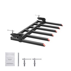 Uimoso Clamp on Debris Pallet Forks to 60″ Bucket 4560 lbs Capacity Heavy Duty