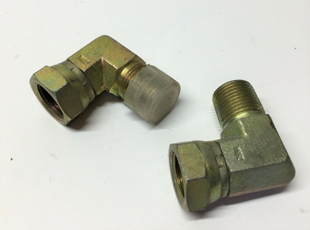 Motion Industries 90 Degree Pipe Adapter [Lot of 2] 1501-90-06-06 NOS