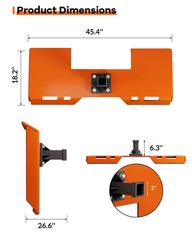 3/8in Thick Plate Skid Steer Mount Plate Quick Attach Trailer Hitch Receiver