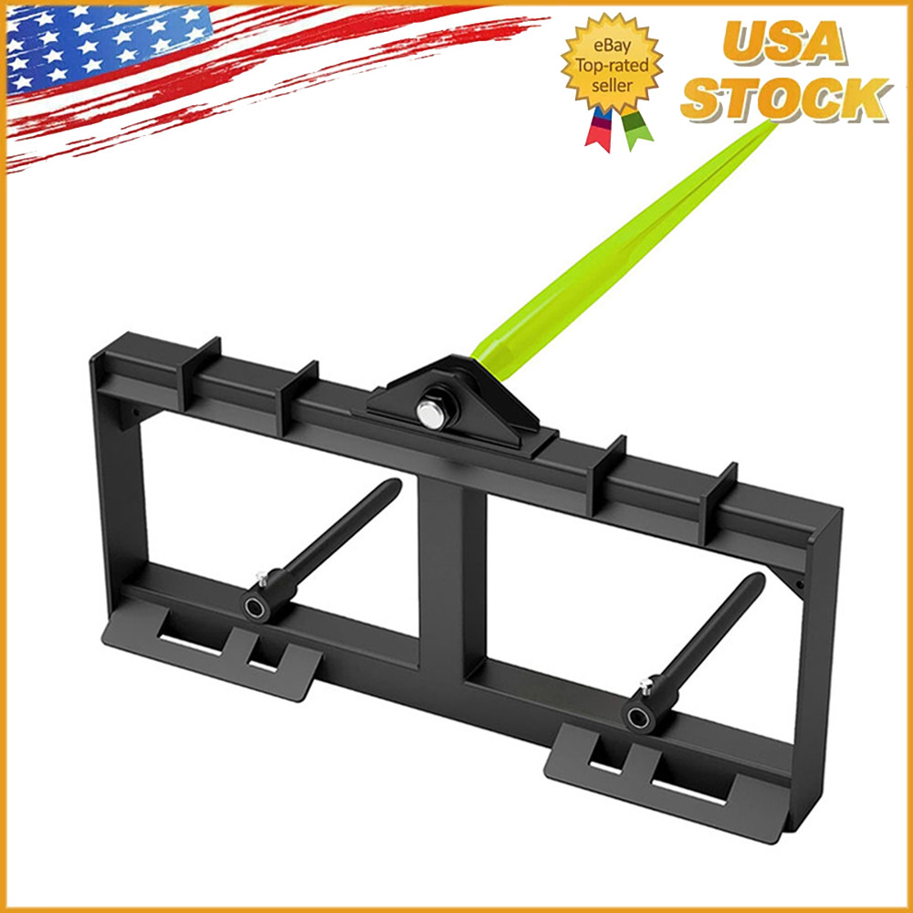 49″ Hay Spear Bale Spear Skid Steer Loader Tractor Attachment 3000lbs Capacity