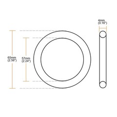 uxcell Nitrile Rubber O-Rings 65mm OD 57mm ID 4mm Width, 65mmx57mmx4mm, Black