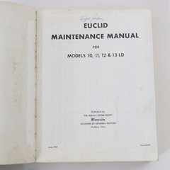 Models 10-13 Ld Euclid General Motors Maintenance Manual June 1966 66sp9