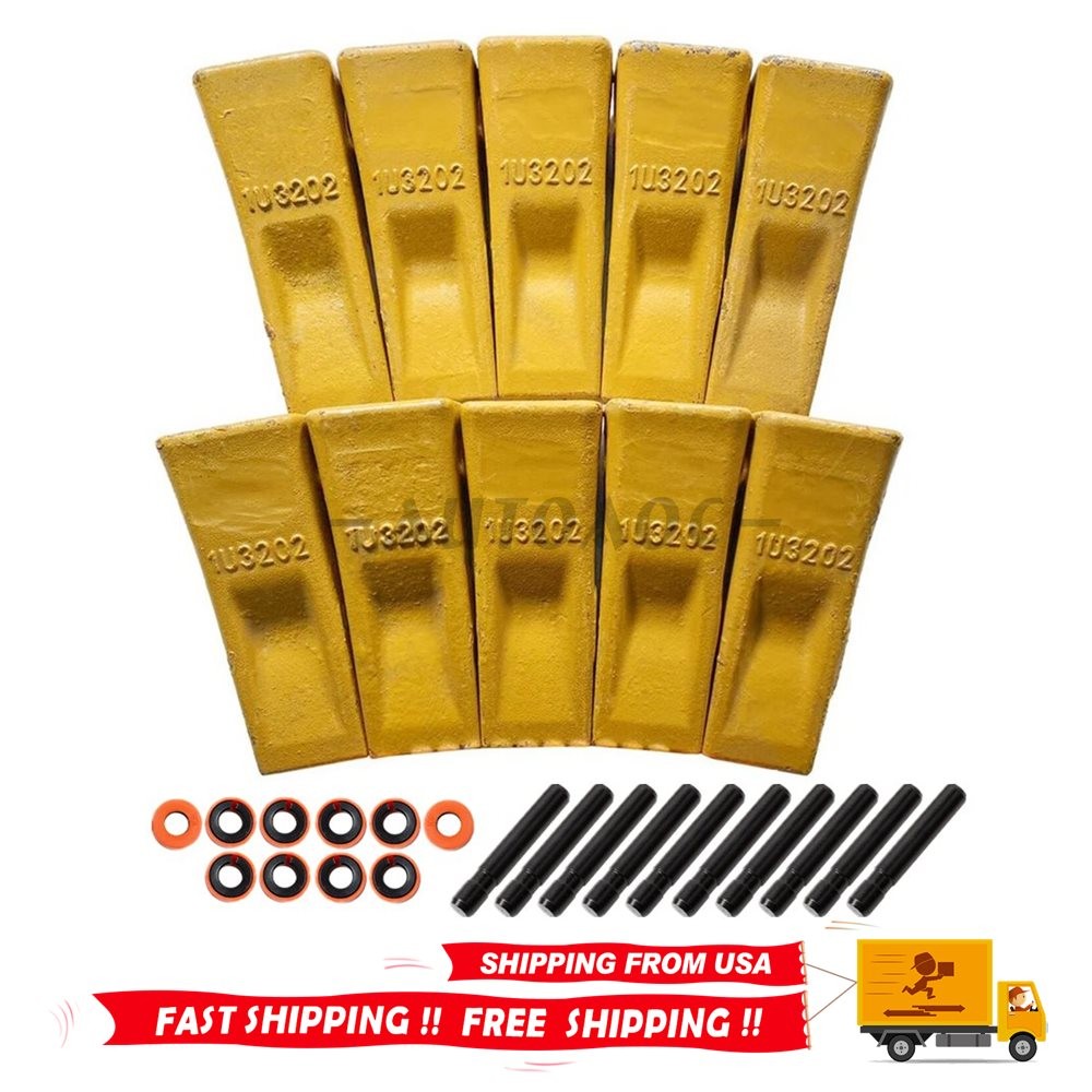 1U3202 Bucket Teeth with Pins 8E6208 Retainers 8E6209 For J200 Series – 10 Set