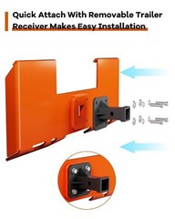 3/8″ Skid Steer Mount Plate Tractor Plate w/2″ Trailer Hitch Receiver Attachment