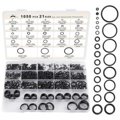 1050pcs O-Ring Kit, 21 Sizes O-Ring Assortment Kit Metric Nitrile Rubber O Rings