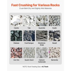 Uimoso Jaw Crusher 7.87×9.65 inch Feed Size Rock and Stone Crushing Machine 220V