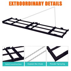 6Ft Heavy Duty Tow Behind Drag Harrow w/6ft Chain Driveway Grader Landscape Rake