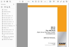 CASE SV185 TIER 4B SKID STEER MANUAL OPERATOR SERVICE SHOP ENGINE REPAIR PDF USB
