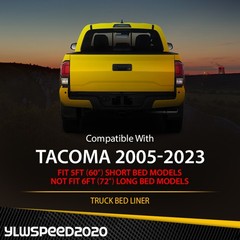 5FT Truck Bed Mat Liner Fit for 2005-2023 Toyota Tacoma Double Cab All Weather